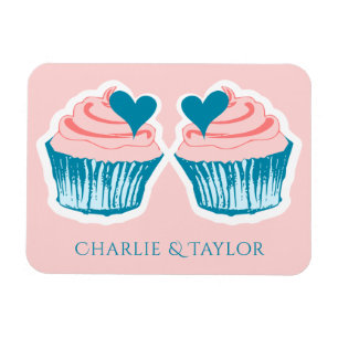 Cupcake Love custom names couple's magnet