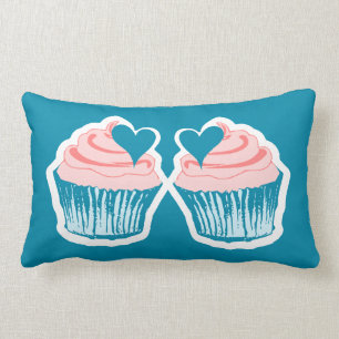 Cupcake Love custom text couple's throw pillow