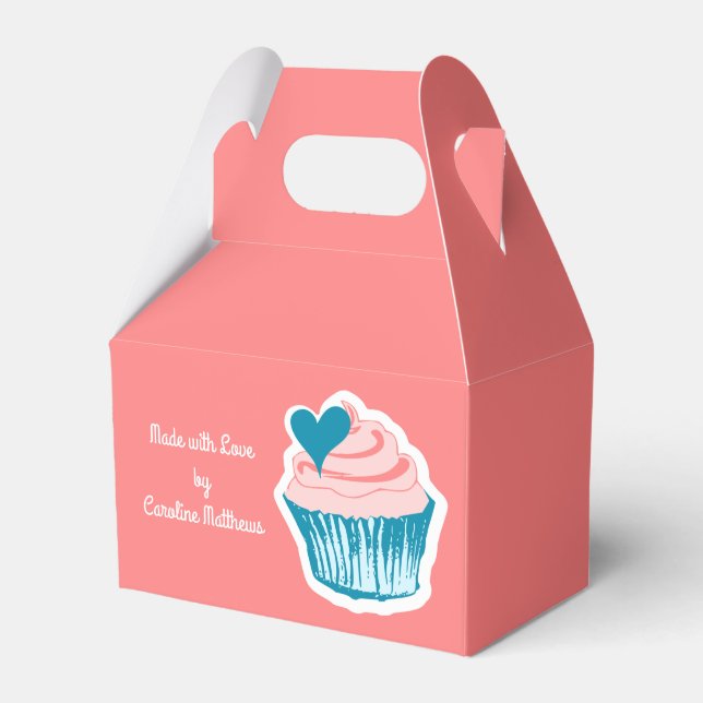 Cupcake Love custom text favour box (Front Side)