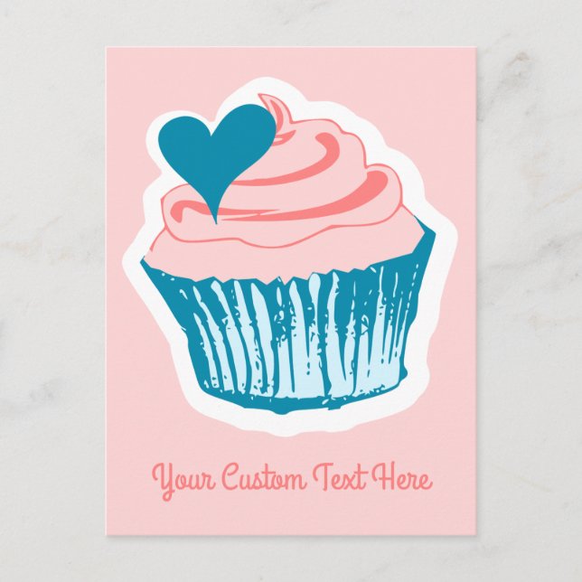 Cupcake Love custom text postcard (Front)