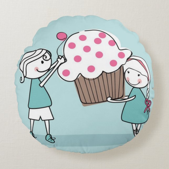 Cupcake Love Round Cushion (Front)