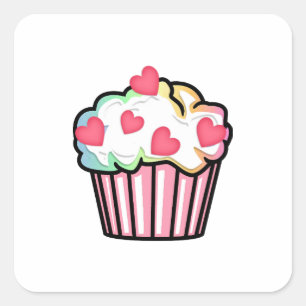 Cupcake Love Square Sticker