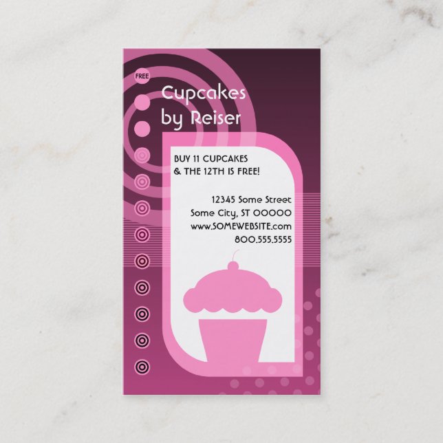cupcake loyalty pinks card (Front)