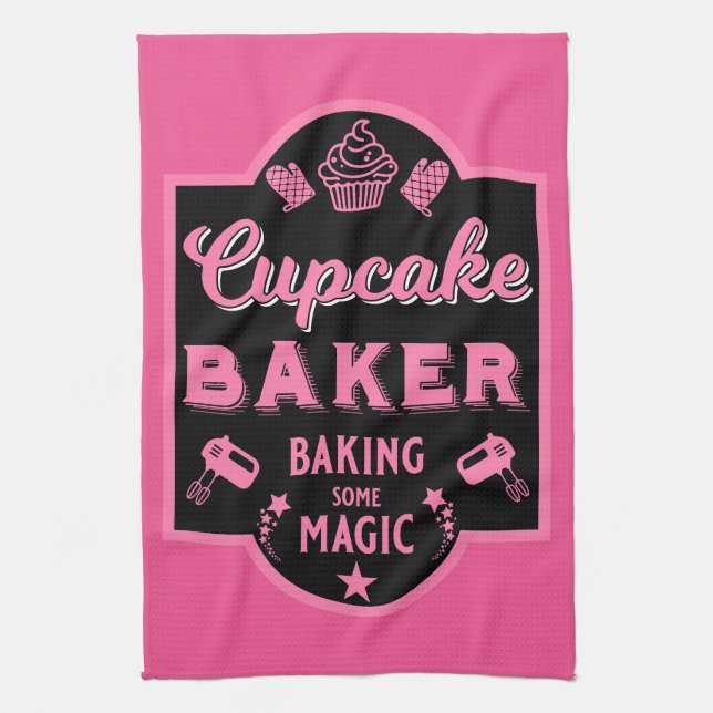 Cupcake Master Baker Tea Towel (Vertical)