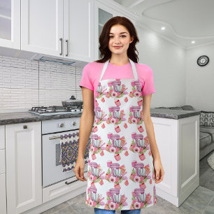 Cupcake & Mixer  White Kitchen Apron
