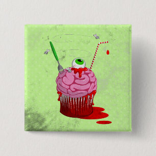 Cupcake Of The Dead 15 Cm Square Badge
