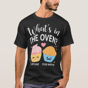 Cupcake Or Stud Muffin Baby Shower Keeper Gender T-Shirt