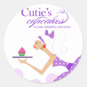 Cupcake Packaging Sticker "Cutie's Cupcakes"