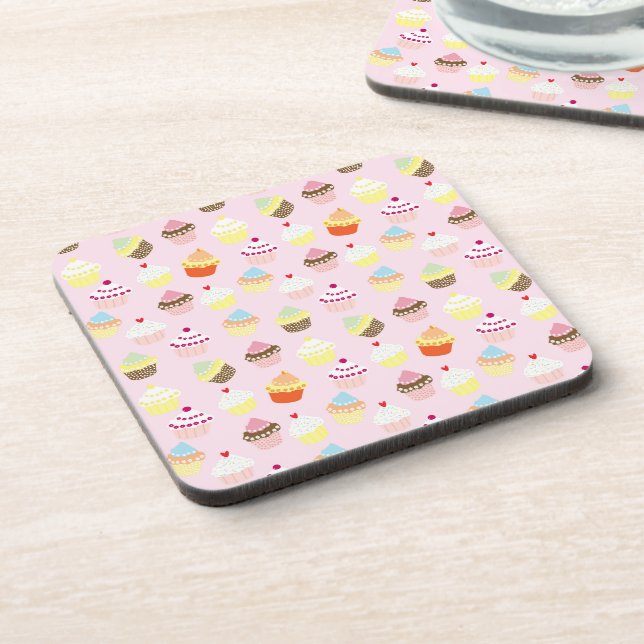 Cupcake Party Cork-Backed Coasters (Left Side)