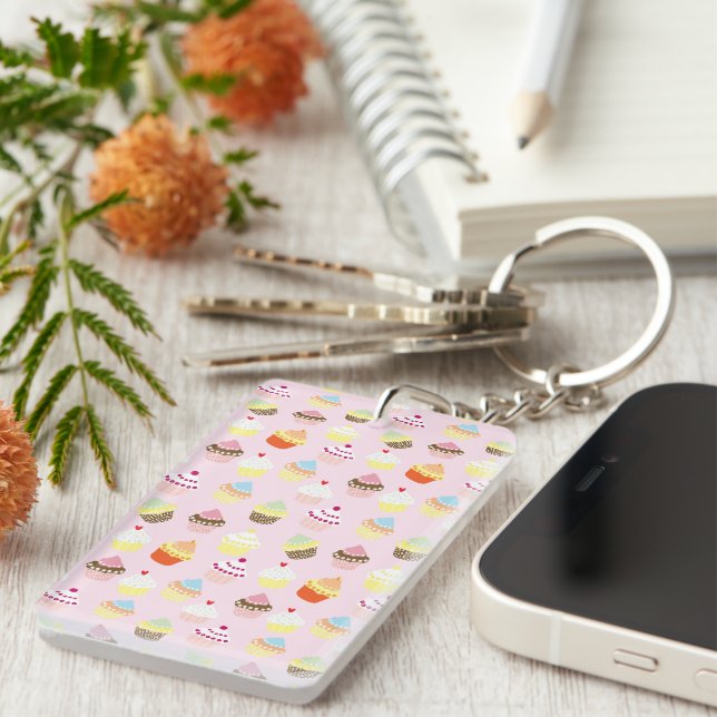 Cupcake Party Keychain (Front Right)