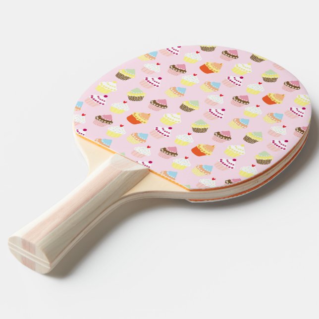 Cupcake Party Ping Pong Paddle (Front Angle)