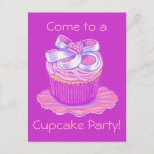 Cupcake Party Postcard Invitations