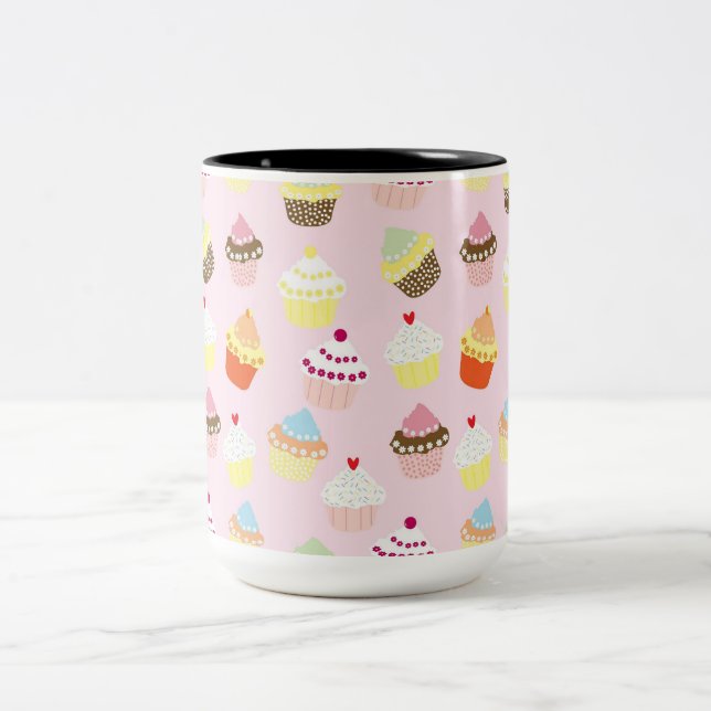 Cupcake Party  Two-Tone Coffee Mug (Center)