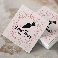  Cupcake Pastry Cake Bakery Rose Gold Confetti