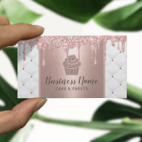 Cupcake Pastry Chef Bakery Modern Rose Gold Drips