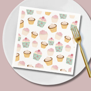 Cupcake Pattern Birthday Napkin