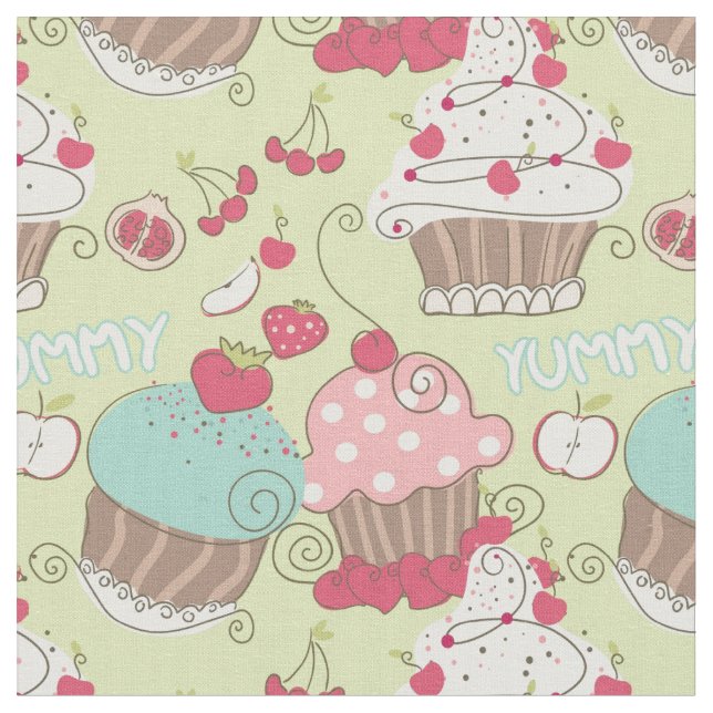 Cupcake pattern fabric (Close Up)