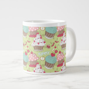 Cupcake pattern large coffee mug