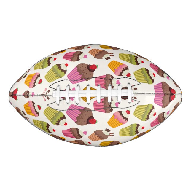 Cupcake Pattern, Muffin Pattern, Chocolate, Hearts Football (Front)