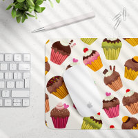 Cupcake Pattern, Muffin Pattern, Chocolate, Hearts