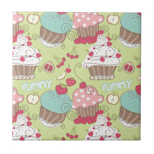 Cupcake pattern tile