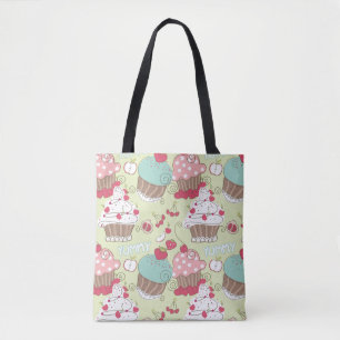 Cupcake pattern tote bag