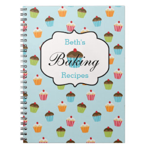 Cupcake Personalised Baking Recipe Notebook