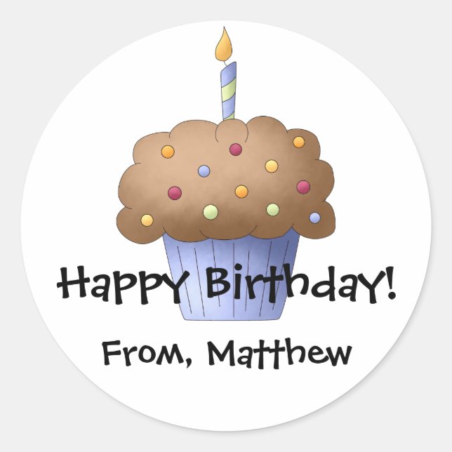 Cupcake Personalised Sticker (Front)