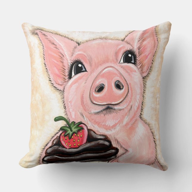 Cupcake Piggy Throw Pillow (Front)