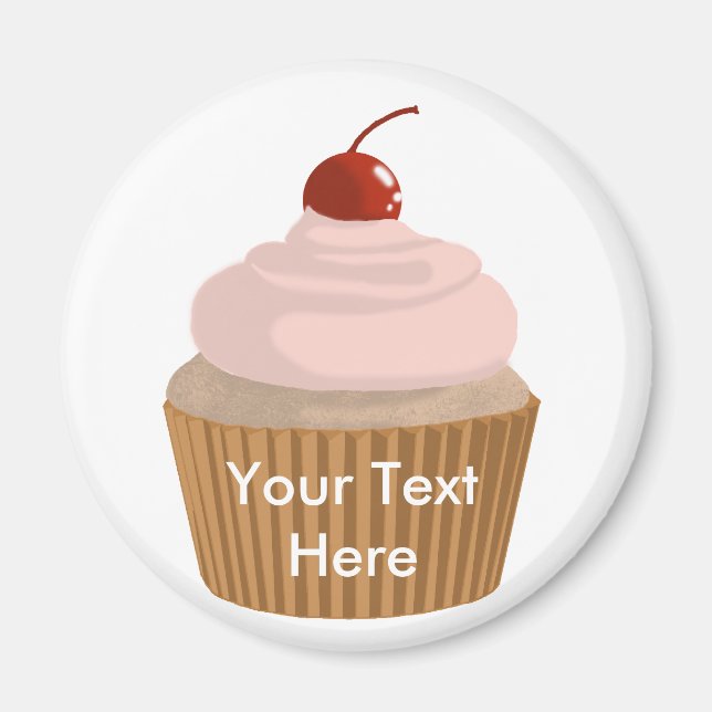 Cupcake-Pink and Brown Magnet (Front)