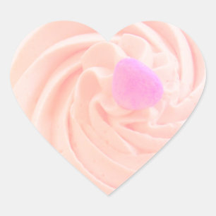 Cupcake pink frosting candy heart cute sticker