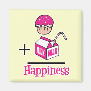 Cupcake Plus Milk Happiness Magnet