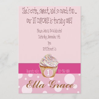 Cupcake & Polka Dots Invitation