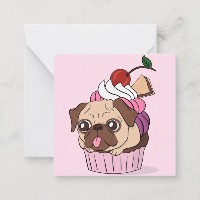 Cupcake Pug Card (Front)