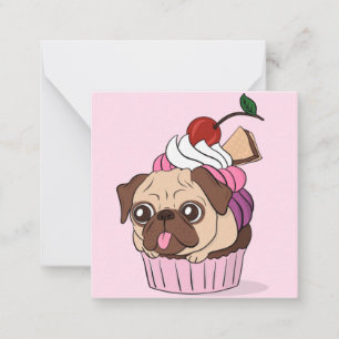 Cupcake Pug Card