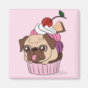 Cupcake Pug Magnet