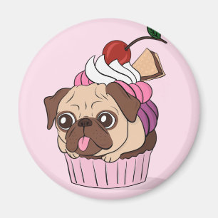Cupcake Pug Magnet