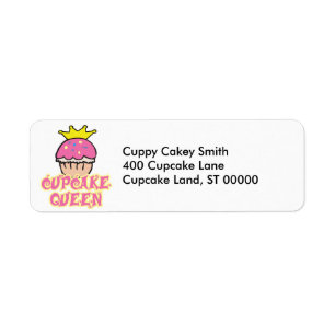 Cupcake Queen Return Address Label