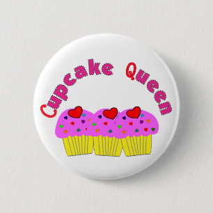 "Cupcake Queen" T-Shirts and Gifts 6 Cm Round Badge
