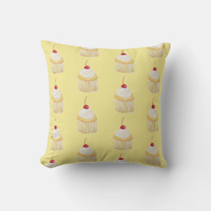 Cupcake Rainbow Sprinkles Throw Pillow