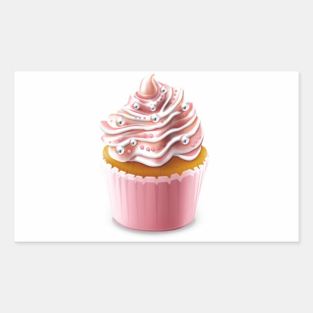 Cupcake Rectangular Sticker (Front)