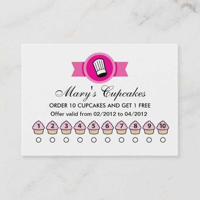 Cupcake Rewards Card Template (Front)