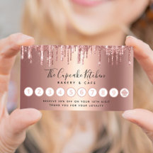 Cupcake Rose Gold Glitter Drips Bakery Pastry Chef