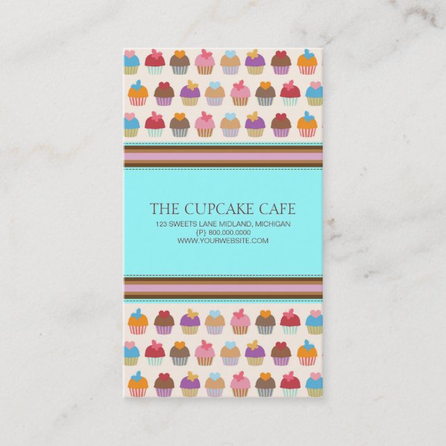 Cupcake Shop or Bakery Business Cards (Front)