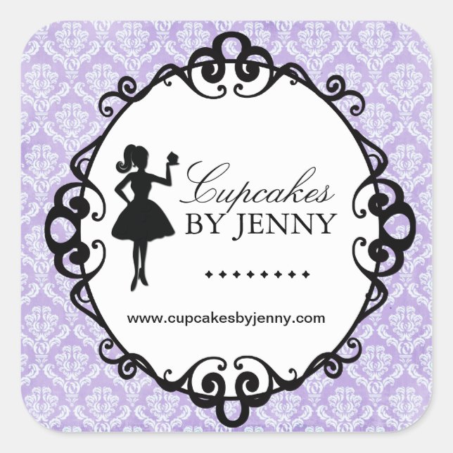 Cupcake Silhouette Packaging Stickers (Front)