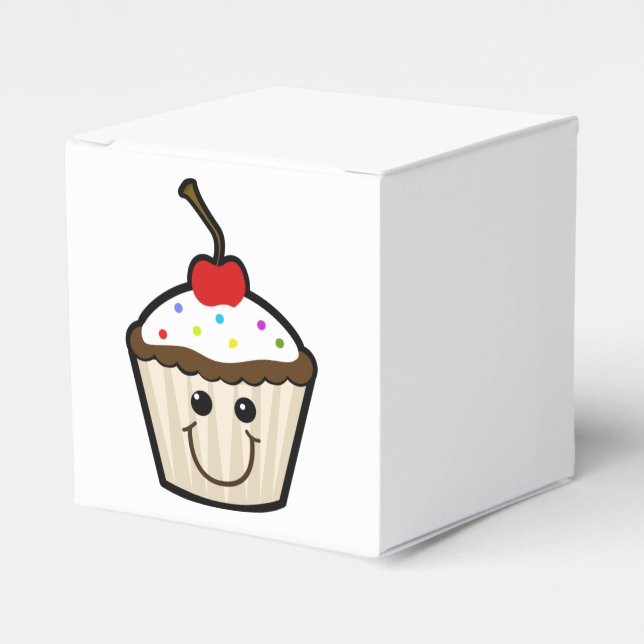 Cupcake Smile Face Favour Box (Front Side)