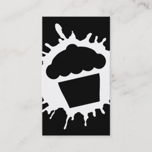 cupcake splatz black business card