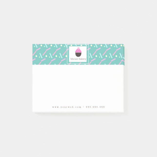 Cupcake Sprinkles Bakery Cake Business Logo Post-it Notes (Front)