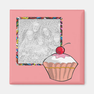 Cupcake & Sprinkles Photo Magnet