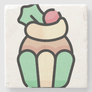 cupcake stone coaster